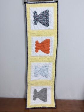 Handmade Yellow Quilted Sundress Wall Hanging Table Runner 12x42
